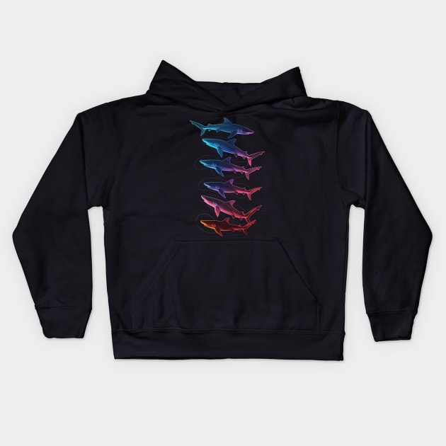 Shark Thriving Thresher Kids Hoodie by Mckenna Paucek